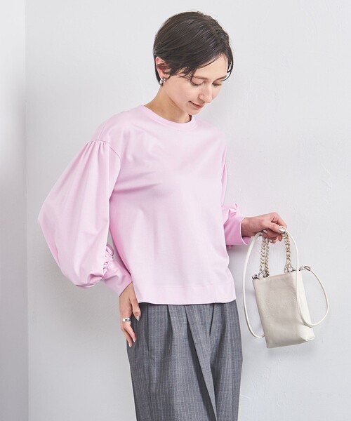 UNITED ARROWS(ユナイテッドアローズ)の「ポンチ バルーンスリーブ カットソー(Tシャツ/カットソー・レディース・ホワイト/ライトピンク/ブラック・FREE)」の12枚目の写真