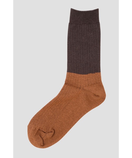 MHL.(エムエイチエル)の「MHL COLOUR BLOCK SOCK(ソックス/靴下・レディース・ブラウン/グレー/ブラック・FREE)」の1枚目の写真