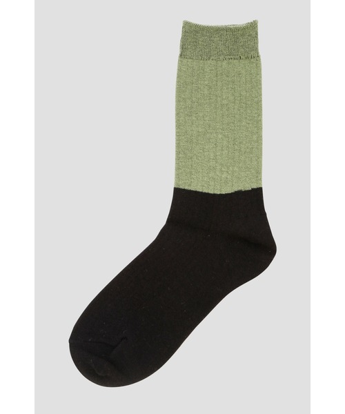MHL.(エムエイチエル)の「MHL COLOUR BLOCK SOCK(ソックス/靴下・レディース・ブラウン/グレー/ブラック・FREE)」の2枚目の写真
