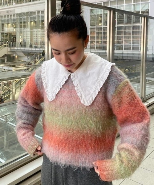 Ray BEAMS(レイビームス)の「Ray BEAMS / グラデーション クルーネック プルオーバー(ニット/セーター・レディース・グリーン系その他2/ピンク・ONE SIZE)」の15枚目の写真