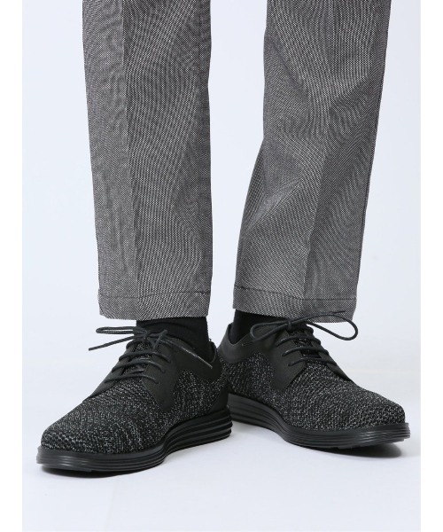 around the shoes(アラウンドザシューズ)の「アラウンドザシューズ 外羽根ニット×PU スニーカー(スニーカー・メンズ・グレー・LARGE/MEDIUM)」の1枚目の写真