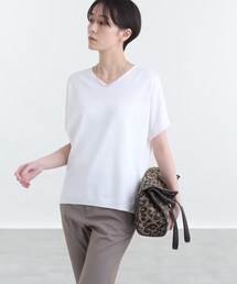 INDIVI | 【きれいめ派ニットT/洗える/サマーニット】Vネック Tシャツライクニット(ニット/セーター)