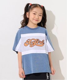 X-girl Stages | 【TBSドラマ フェイクマミー 着用アイテム】配色切替ロゴアップリケ半袖Tシャツ(Tシャツ/カットソー)