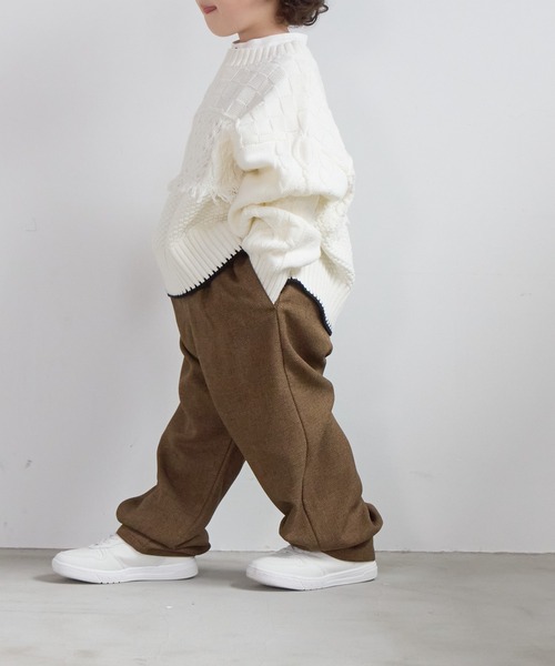 LOWRYS FARM(ローリーズファーム)の「ラナテックストレートパンツ 455527(スラックス・キッズ・ブラウン/チェック/グレー・110cm/120cm/130cm/140cm/150cm)」の1枚目の写真