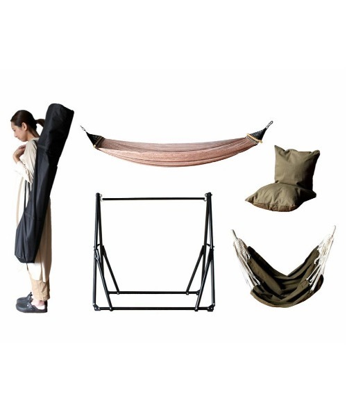 a.depeche(アデペシュ)の「【a.depeche/アデペシュ】自立式3wayハンモック3WAY Hammock(GYExBR) / 自立式3ウェイハンモック(ハンモック・ハンモックチェア・ハンガーラック) 1台3役 一人用 アウトドア 持ち運び用バッグ付き(アウトドアグッズ・レディース・カーキ・FREE)」の5枚目の写真