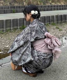 AS KNOW AS plus | ●レースデザイン浴衣 3点セット(キャミワンピース・羽織り・兵児帯)(浴衣)