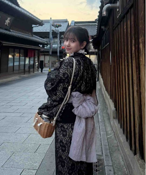 AS KNOW AS plus(アズノゥアズプラス)の「●レースデザイン浴衣 3点セット(キャミワンピース・羽織り・兵児帯)(浴衣・レディース・ブルー系/ブラック系/ピンク系/ブラック系その他/ブルー系その他/ブラック系1・FREE)」の20枚目の写真