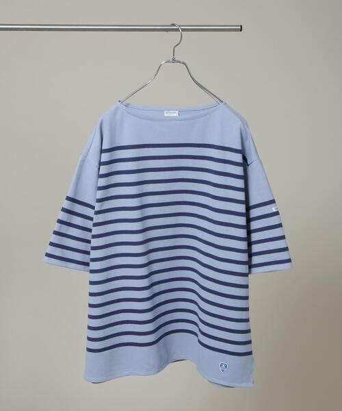ORCIVAL(オーシバル)の「ORCIVAL/WIDE BOAT NECK S/S P.O.(Tシャツ/カットソー・メンズ・ホワイト/グレー/ネイビー/ベージュ系その他・5/4)」の4枚目の写真