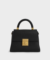 CHARLES & KEITH | プッシュロック トラペーズトップハンドルバッグ / Push-Lock Trapeze Top Handle Bag(ハンドバッグ)