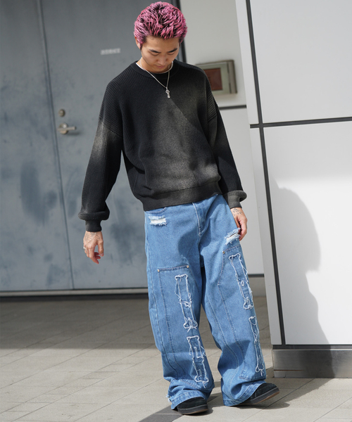 DISCOVERED(ディスカバード)の「DISCOVERED×GIDEAL×JW WKnee Bone Denim PANTS(デニムパンツ・メンズ・ネイビー/ブラック・3/2)」の5枚目の写真