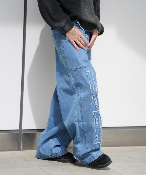 DISCOVERED(ディスカバード)の「DISCOVERED×GIDEAL×JW WKnee Bone Denim PANTS(デニムパンツ・メンズ・ネイビー/ブラック・3/2)」の7枚目の写真