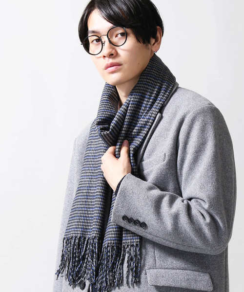 WEGO(ウィゴー)の「WEGO/カシミヤタッチチェックストール(ストール/ショール・メンズ・グレー/グレー系その他2/ブラウン系その他2・FREE)」の3枚目の写真