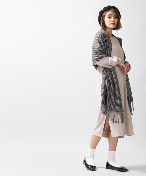 WEGO(ウィゴー)の「WEGO/カシミヤタッチチェックストール(ストール/ショール・メンズ・グレー/グレー系その他2/ブラウン系その他2・FREE)」の5枚目の写真