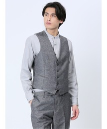 TAKA-Q | タカキューメンズ/TAKA-Q:MEN TechLinen ジレベストグレー(セットアップ可能)(スーツベスト)