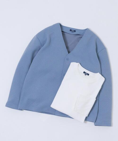 ITEMS URBANRESEARCH(アイテムズ アーバンリサーチ)の「ジャカードカーディガン+インナー セット(カーディガン/ボレロ・メンズ・オリーブ/ベージュ/ブラック/ブルー系その他・LARGE/MEDIUM)」の4枚目の写真