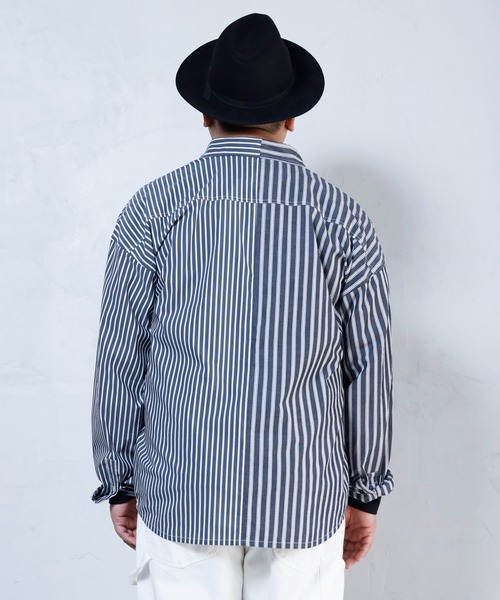 BUCCA 44(ブッカフォーティーフォー)の「【BUCCA 44】ストライプBIGシャツ(シャツ/ブラウス・メンズ・ブラック×ホワイト・MEDIUM/LARGE/X-LARGE/XX-LARGE/XXX-LARGE)」の6枚目の写真