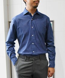 SHIPS | SHIPS:ALBINI ジャージー ネル イタリアンワイドカラー シャツ(シャツ/ブラウス)