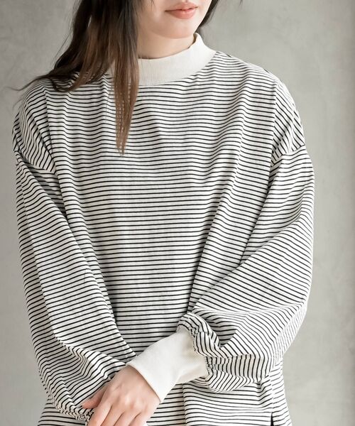 rps(アールピーエス)の「ボリュームスリーブリブハイネックロンT(Tシャツ/カットソー・レディース・ブラック/オフホワイト/ホワイト系その他2/ホワイト系その他3/ホワイト系その他4/アイボリー/ブラック系その他2・フリー)」の18枚目の写真
