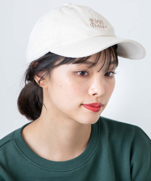 WEGO(ウィゴー)の「WEGO/コーデュロイ刺繍キャップ(キャップ・レディース・オフホワイト/ベージュ/ダークオレンジ/パープル系その他/ブラック・FREE)」の2枚目の写真