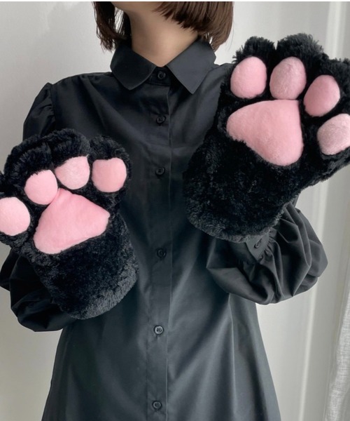 WEGO(ウィゴー)の「WEGO/モコモコにくきゅうグローブ(コスチューム/パーティーグッズ・レディース・ホワイト/ブラック/グレー・FREE)」の17枚目の写真