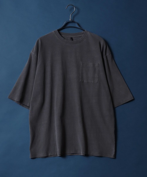 Pigment Plain Color T-Shirt with Pocket/ピグメント加工 ポケット付き 無地 Ｔシャツ 半袖 メンズ レディースの7枚目の写真