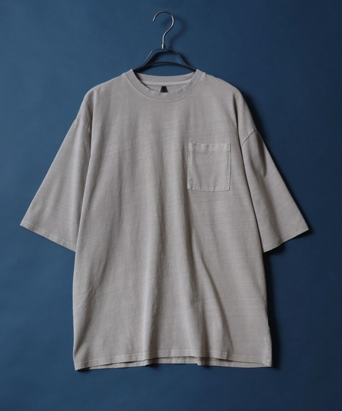 Pigment Plain Color T-Shirt with Pocket/ピグメント加工 ポケット付き 無地 Ｔシャツ 半袖 メンズ レディースの8枚目の写真