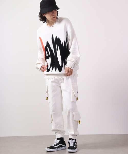 RE730(アールイーセブンサーティー)の「Loose denim cargo jogger pants / デニムカーゴジョガーパンツ ルーズシルエット unisex(デニムパンツ・メンズ・サックスブルー/ブラック/オフホワイト・S/M/L)」の4枚目の写真