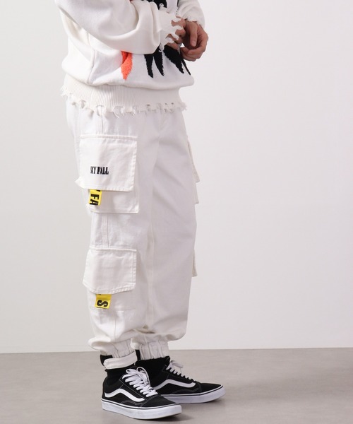RE730(アールイーセブンサーティー)の「Loose denim cargo jogger pants / デニムカーゴジョガーパンツ ルーズシルエット unisex(デニムパンツ・メンズ・サックスブルー/ブラック/オフホワイト・S/M/L)」の17枚目の写真