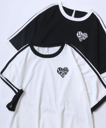 Monotone Ringer&Print T-Shirt/モノトーン リンガー プリント 半袖Tシャツ メンズ レディース