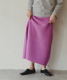 柄編みニットスカート