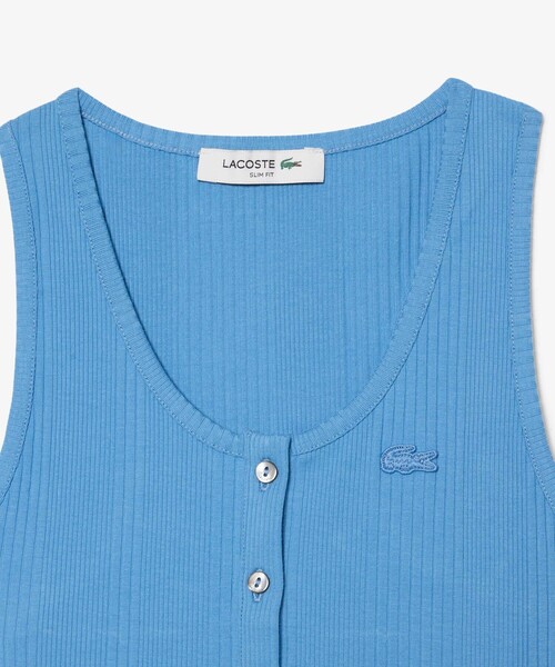 LACOSTE(ラコステ)の「フロントボタン ランダムピッチリブニットタンクトップ(タンクトップ・レディース・オレンジ/スカイブルー・34/38/36/40)」の11枚目の写真