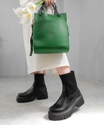 minia | 厚底リブソックスブーツ ◆(ブーツ)