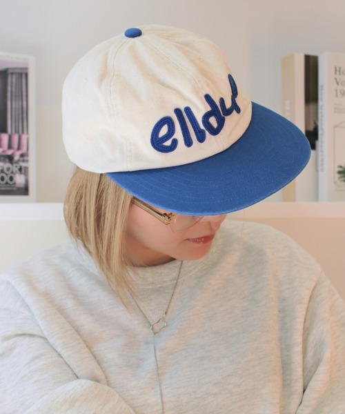 elldu(エルドゥ)の「「elldu/エルドゥ」 アップリキャップ ユニセックス(キャップ・レディース・バーガンディー/グリーン/ブラウン/ブラック/ベージュ/ネイビー/グレー/ホワイト×ブルー/ブルーグレー/ホワイト/ダークブラウン・FREE/KIDS FREE)」の3枚目の写真