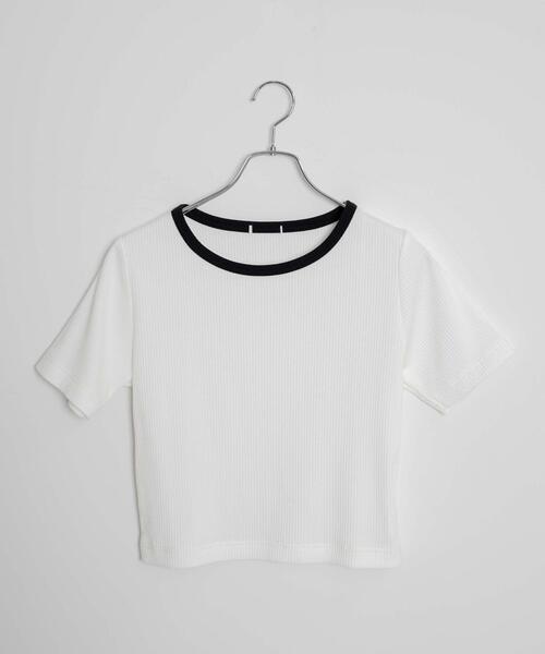 WEGO(ウィゴー)の「WEGO/コンパクトリブT(Tシャツ/カットソー・レディース・ブラック系その他/ブルー/ブラック系その他5/ブラック/ホワイト系その他5/ホワイト系その他/レッド/ホワイト/ライム・LARGE/MEDIUM/SMALL)」の18枚目の写真