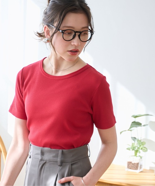 WEGO(ウィゴー)の「WEGO/コンパクトリブT(Tシャツ/カットソー・レディース・ブラック系その他/ブルー/ブラック系その他5/ブラック/ホワイト系その他5/ホワイト系その他/レッド/ホワイト/ライム・LARGE/MEDIUM/SMALL)」の14枚目の写真
