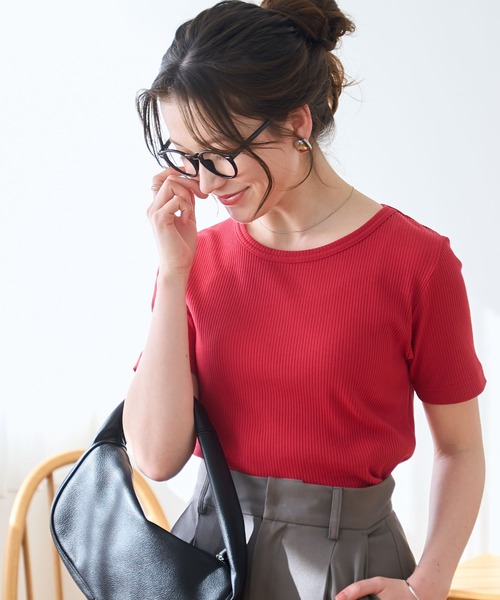 WEGO(ウィゴー)の「WEGO/コンパクトリブT(Tシャツ/カットソー・レディース・ブラック系その他/ブルー/ブラック系その他5/ブラック/ホワイト系その他5/ホワイト系その他/レッド/ホワイト/ライム・LARGE/MEDIUM/SMALL)」の15枚目の写真