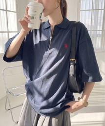 Ada. // U.S. POLO ASSN. ハーフジップ ショートスリーブ ポロシャツ