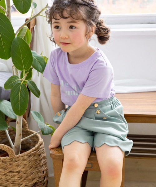 lulpini(ルルピー二)の「kids コットンロゴTシャツ(Tシャツ/カットソー・キッズ・オレンジ系/ホワイト×ブラック/ミント/ラベンダー/オフホワイト/ホワイト系その他・S/L/M)」の6枚目の写真