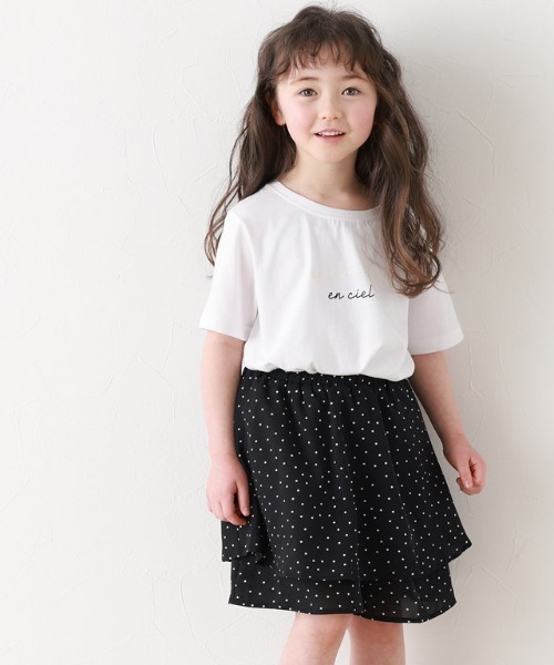 lulpini(ルルピー二)の「kids コットンロゴTシャツ(Tシャツ/カットソー・キッズ・オレンジ系/ホワイト×ブラック/ミント/ラベンダー/オフホワイト/ホワイト系その他・S/L/M)」の2枚目の写真