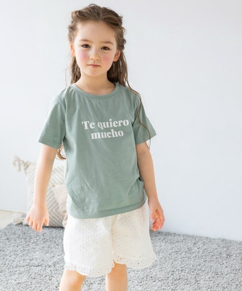 lulpini(ルルピー二)の「kids コットンロゴTシャツ(Tシャツ/カットソー・キッズ・オレンジ系/ホワイト×ブラック/ミント/ラベンダー/オフホワイト/ホワイト系その他・S/L/M)」の5枚目の写真