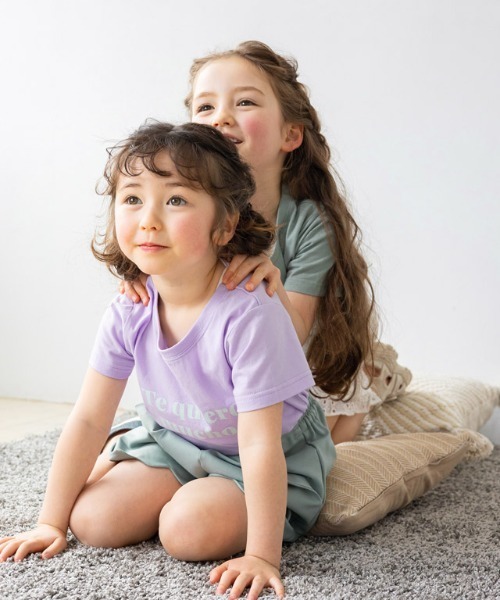 lulpini(ルルピー二)の「kids コットンロゴTシャツ(Tシャツ/カットソー・キッズ・オレンジ系/ホワイト×ブラック/ミント/ラベンダー/オフホワイト/ホワイト系その他・S/L/M)」の9枚目の写真