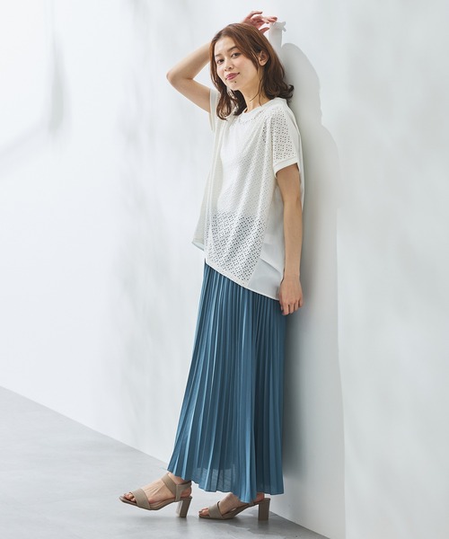 Honeys(ハニーズ)の「ロングプリーツスカート(スカート・レディース・ブルーグリーン/イエロー系その他/グレイッシュベージュ/スミクロ・S/M/L/LL)」の7枚目の写真