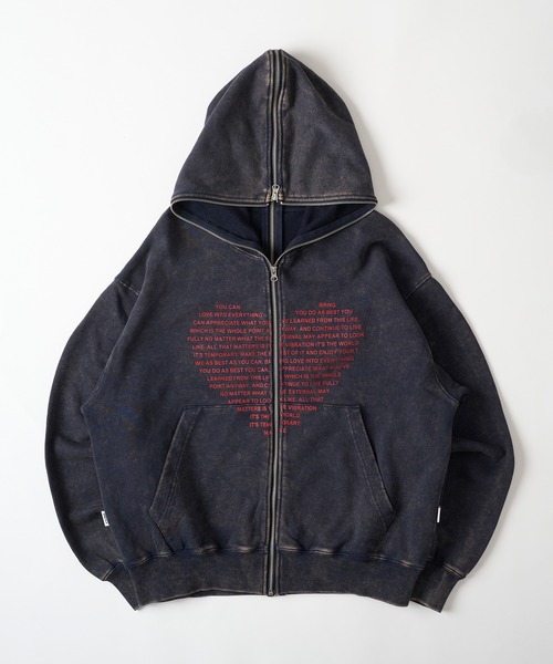 WISH FOR EVER(ウィッシュフォーエバー)の「【 WISH FOR EVER × ONCILY 】HEART COLLAB FULL-ZIP HOODIE/ハートコラボフルジップフーディ(パーカー・メンズ・ライトグレー/ブラック/ネイビー/ダークブルー/レッド/その他・SMALL/LARGE/MEDIUM)」の5枚目の写真
