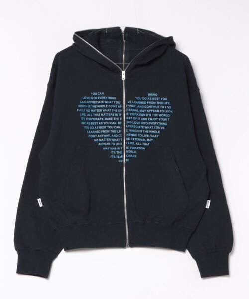 WISH FOR EVER(ウィッシュフォーエバー)の「【 WISH FOR EVER × ONCILY 】HEART COLLAB FULL-ZIP HOODIE/ハートコラボフルジップフーディ(パーカー・メンズ・ライトグレー/ブラック/ネイビー/ダークブルー/レッド/その他・SMALL/LARGE/MEDIUM)」の4枚目の写真