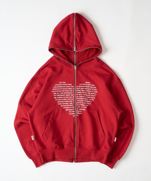 WISH FOR EVER(ウィッシュフォーエバー)の「【 WISH FOR EVER × ONCILY 】HEART COLLAB FULL-ZIP HOODIE/ハートコラボフルジップフーディ(パーカー・メンズ・ライトグレー/ブラック/ネイビー/ダークブルー/レッド/その他・SMALL/LARGE/MEDIUM)」の6枚目の写真