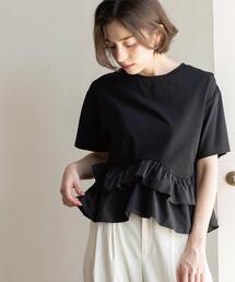 OPAQUE.CLIP | 裾フリルドッキングTシャツ【洗濯機OK】(Tシャツ/カットソー)