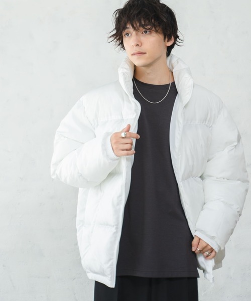 WEGO(ウィゴー)の「WEGO/ハイネックパデットジャケット(ダウンジャケット/コート・メンズ・その他1/ブラック/ホワイト・MEDIUM/LARGE)」の1枚目の写真