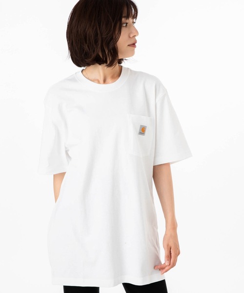 Carhartt(カーハート)の「カーハート ビッグシルエット Tシャツ ポケット WORKWEAR CARHARTT(Tシャツ/カットソー・メンズ・ブラック/ホワイト/ネイビー/ヘザーグレー/ベージュ/ダークブラウン/ダークグリーン/ボルドー/ダークグレー/チャコールグレー/ブルー/ブラウン系その他/グリーン系その他・MEDIUM/SMALL/LARGE/X-LARGE/XX-LARGE)」の14枚目の写真