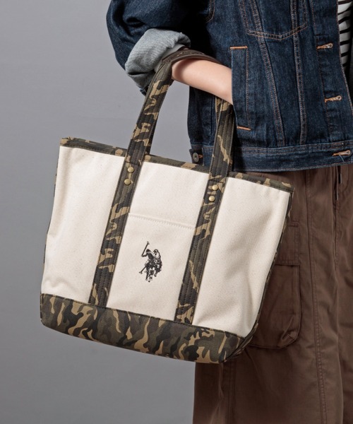 U.S. POLO ASSN.(ユーエスポロアッスン)の「【U.S. POLO ASSN.】 ユーエスポロアッスン キャンバストートバッグM USPA-2651(トートバッグ・レディース・ブラック系その他/ブラック/ホワイト×ブラック/ホワイト×レッド/ホワイト×グリーン/ホワイト系その他/ホワイト/ブルー系その他・FREE)」の5枚目の写真