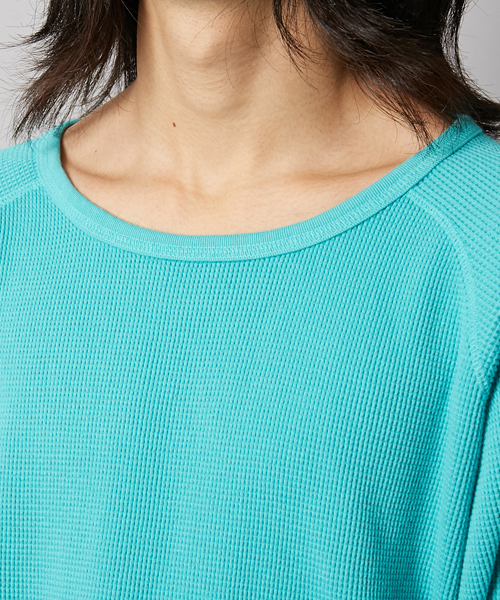 AMERICAN RAG CIE(アメリカンラグシー)の「裾ダメージ加工 丸胴 ロングサーマル 長袖 カットソー WEB限定(Tシャツ/カットソー・メンズ・ホワイト/ピンク/ブルー/ネイビー/チャコールグレー・1/2/3)」の14枚目の写真